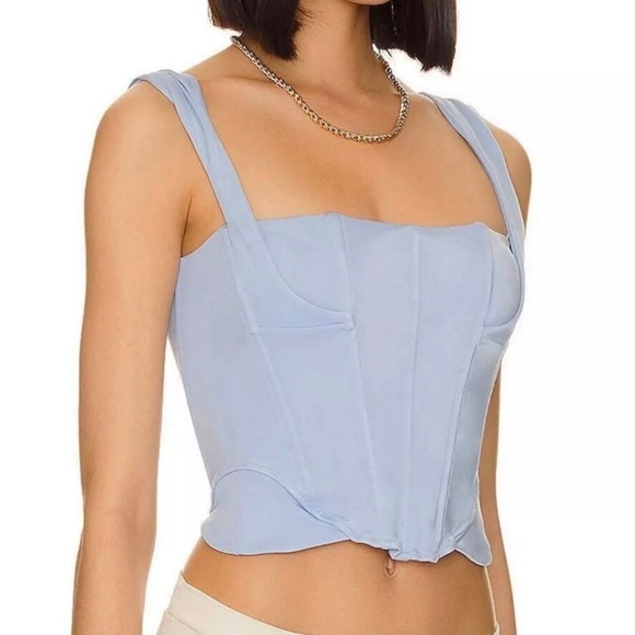 Free People- We are HAH- Knock Out Top in Periwinkle' Corset Style' - Picture 3 of 3